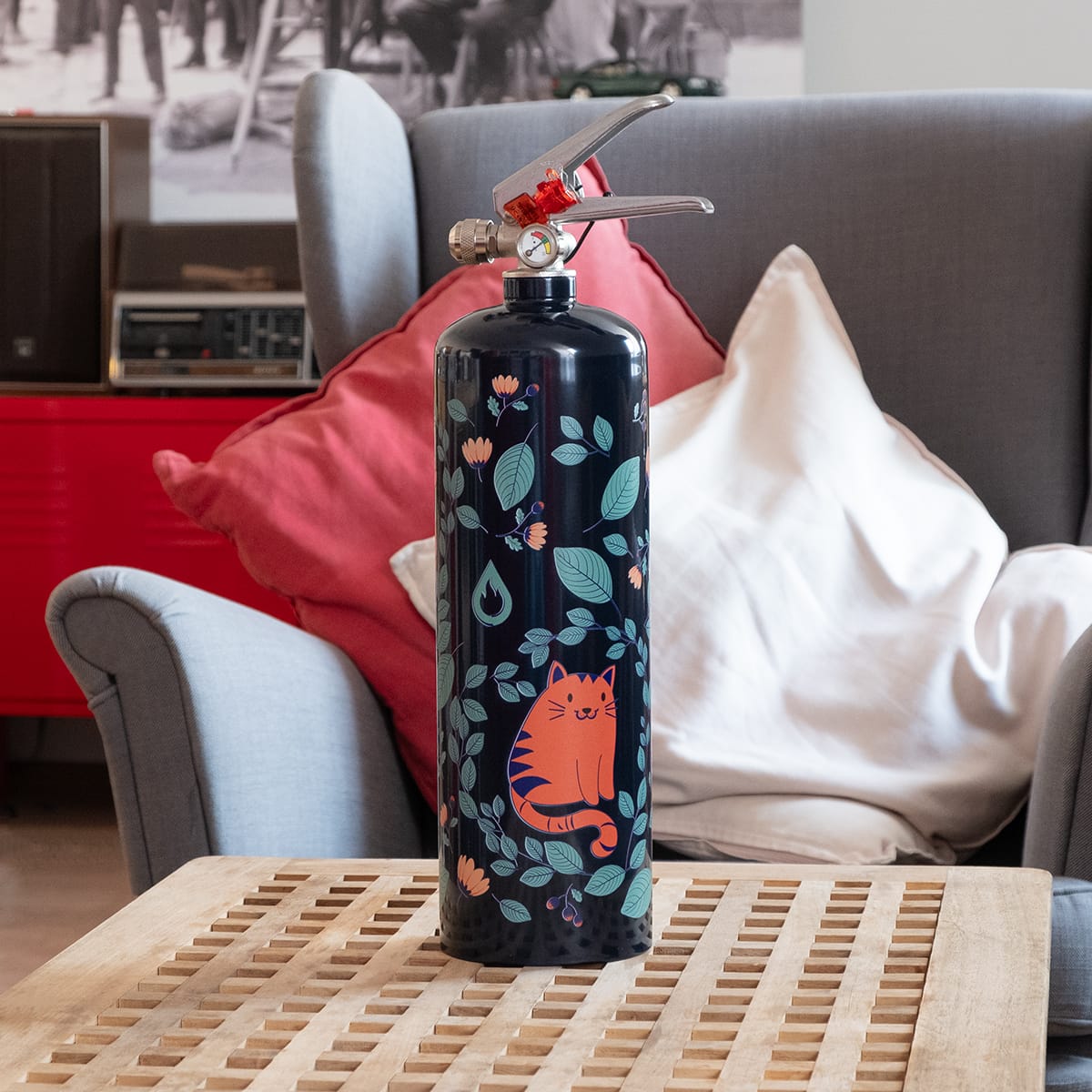 Дизайнерский огнетушитель Bontel 2 л RED CAT- подарочная серия от производителя с доставкой