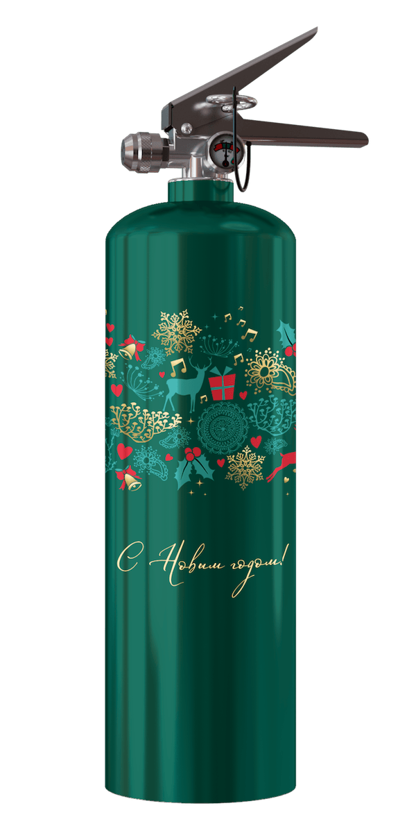 Дизайнерский огнетушитель Bontel 2 л Christmas - подарочная серия от производителя с доставкой